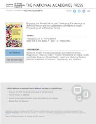 Engaging the Private Sector and Developing Partnerships to Advance Health and the Sustainable Development Goals: Proceedings of a Workshop Series