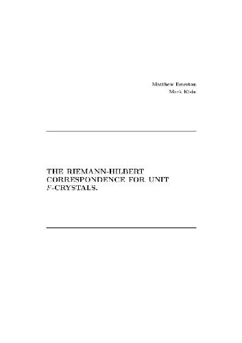 The Riemann-Hilbert correspondence for unit F-crystals