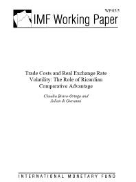 Trade Costs and Real Exchange Rate Volatility: The Role of Ricardian Comparative Advantage