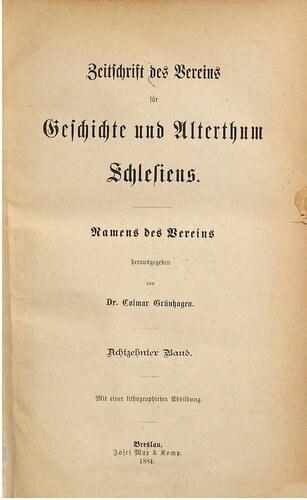 Zeitschrift des Vereins für Geschichte und Alterthum Schlesiens