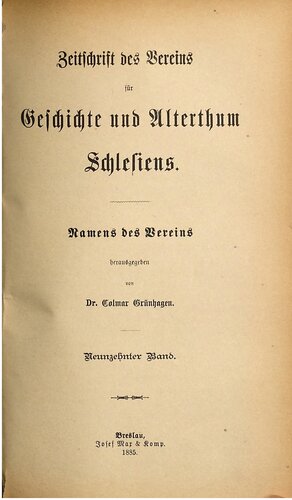 Zeitschrift des Vereins für Geschichte und Alterthum Schlesiens