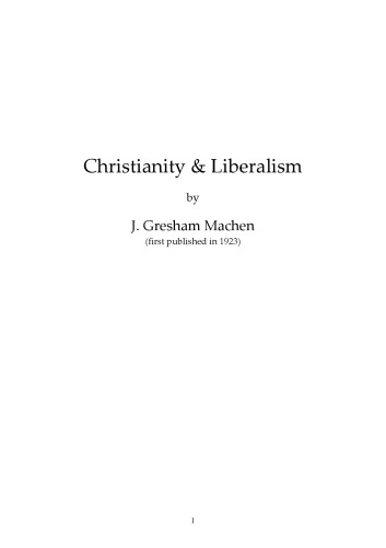 Christianity and Liberalism