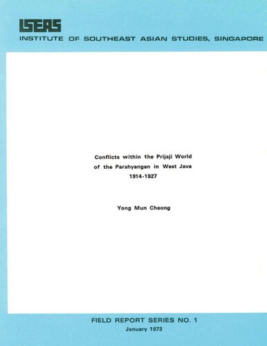 Conflicts within the Prijaji World of the Parahyangan in West java 1914 - 1927