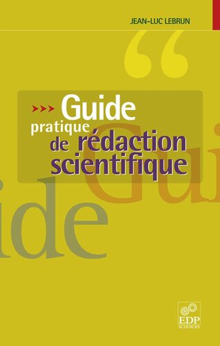 Guide pratique de rédaction scientifique