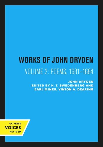 Works of John Dryden: Volume 2 Poems, 1681–1684