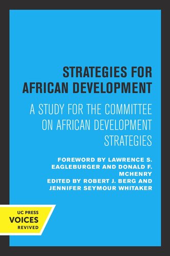 Strategies for African Development: A Study for the Committee on African Development Strategies