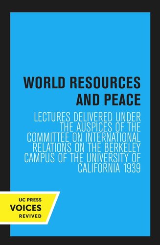 World Resources and Peace