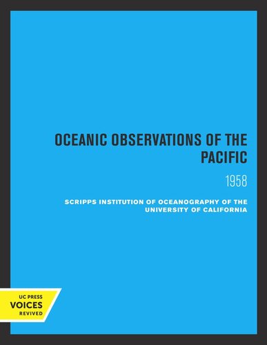 Oceanic Observations of the Pacific: 1958