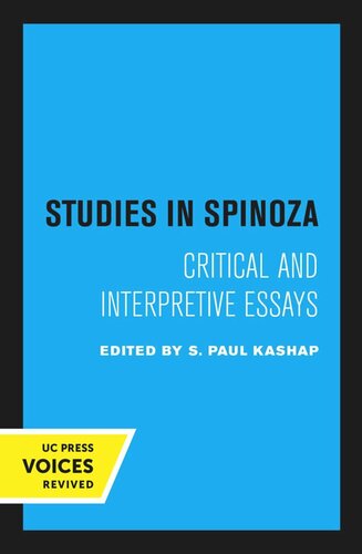 Studies in Spinoza