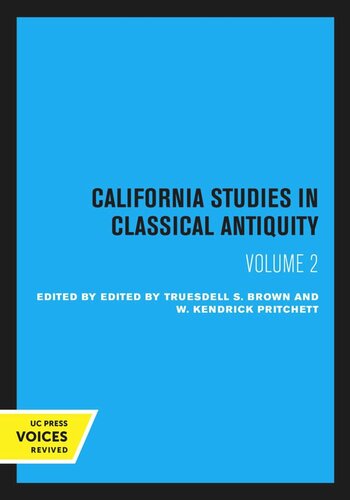 California Studies in Classical Antiquity: Volume 2