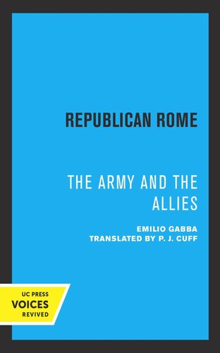 Republican Rome: The Army and the Allies