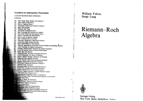 Riemann-Roch Algebra