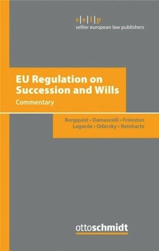 EU Regulation on Succession and Wills: Commentary