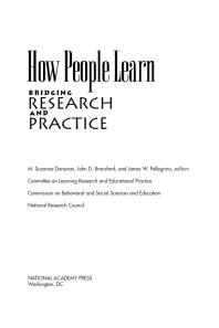 How People Learn: Bridging Research and Practice