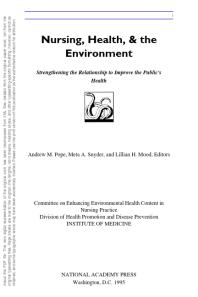 Nursing, Health, and the Environment