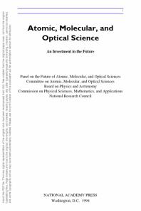 Atomic, Molecular, and Optical Science: An Investment in the Future