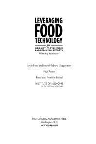 Leveraging Food Technology for Obesity Prevention and Reduction Efforts: Workshop Summary