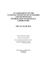 An Assessment of the National Institute of Standards and Technology Information Technology Laboratory: Fiscal Year 2011