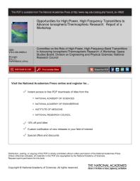 Opportunities for High-Power, High-Frequency Transmitters to Advance Ionospheric/Thermospheric Research: Report of a Workshop