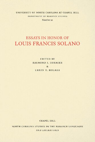 Essays in Honor of Louis Francis Solano