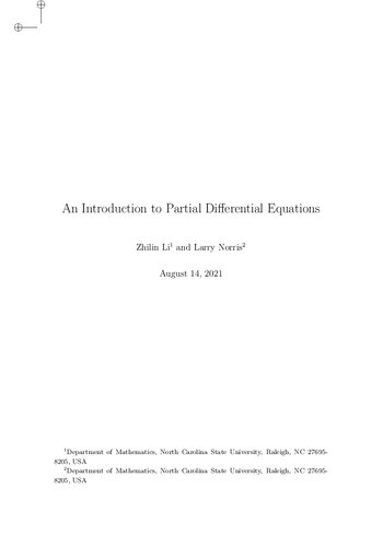 An Introduction to Partial Differential Equations