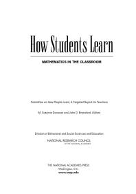 How Students Learn: Mathematics in the Classroom