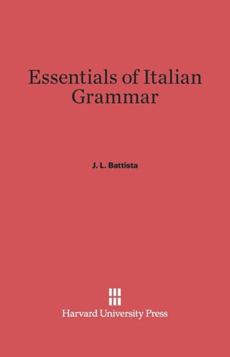 Essentials of Italian Grammar