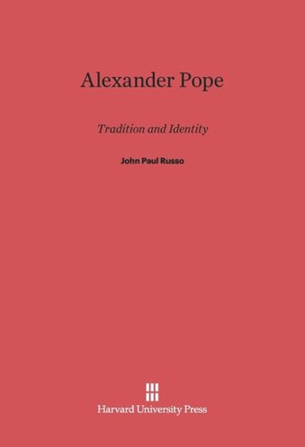 Alexander Pope: Tradition and Identity