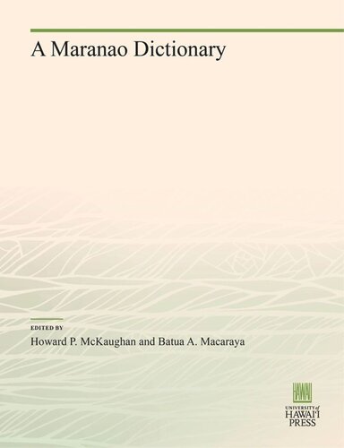 A Maranao Dictionary