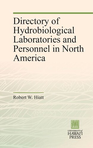 Directory of Hydrobiological Laboratories and Personnel in North America