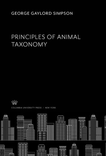 Principles of Animal Taxonomy