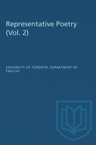 Representative Poetry: Volume 2