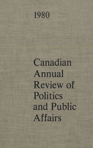 Canadian Annual Review of Politics and Public Affairs 1980