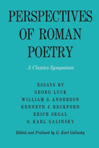 Perspectives of Roman Poetry: A Classics Symposium