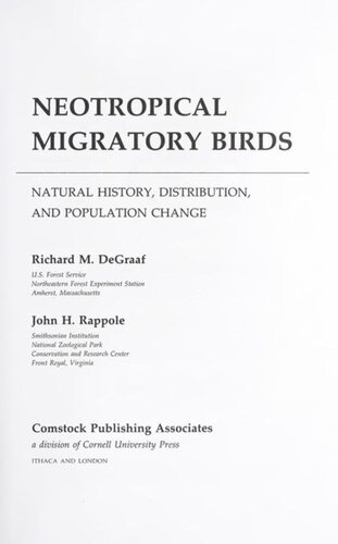 Neotropical Migratory Birds: Natural History, Distribution, and Population Change