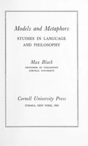 Models and Metaphors: Studies in Language and Philosophy