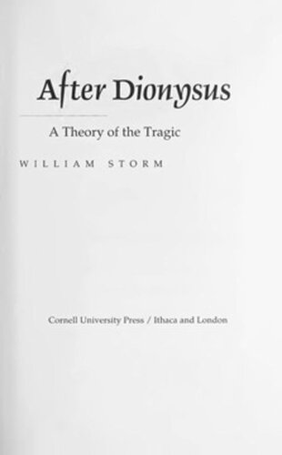 After Dionysus: A Theory of the Tragic