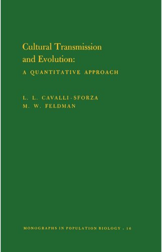 Cultural Transmission and Evolution (MPB-16), Volume 16: A Quantitative Approach. (MPB-16)