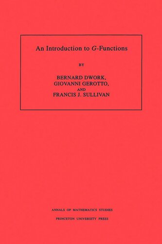 An Introduction to G-Functions. (AM-133), Volume 133