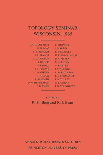 Topology Seminar Wisconsin, 1965. (AM-60), Volume 60