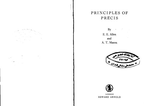 The Principles of Precis