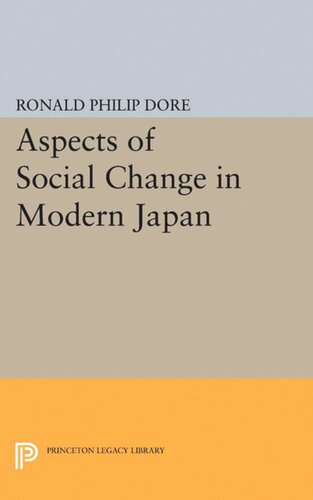 Aspects of Social Change in Modern Japan