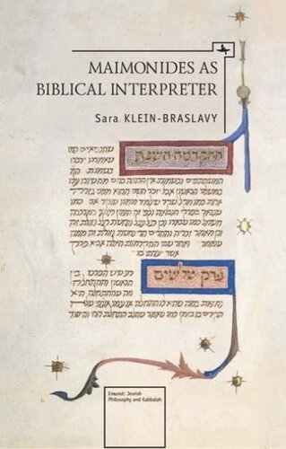 Maimonides as Biblical Interpreter