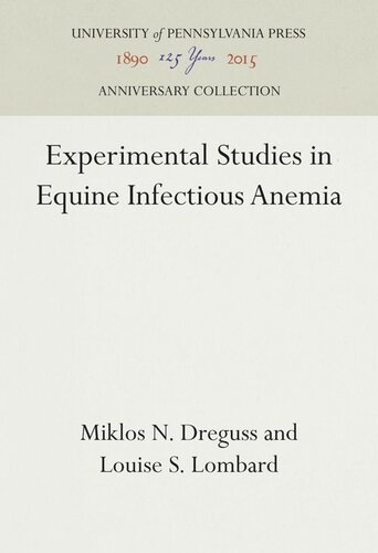 Experimental Studies in Equine Infectious Anemia