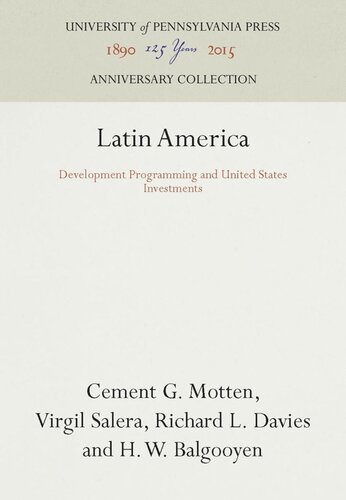 Latin America: Development Programming and United States Investments