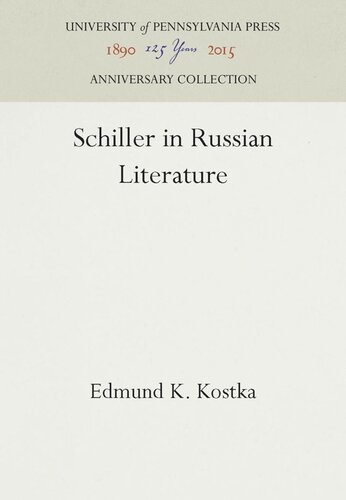 Schiller in Russian Literature