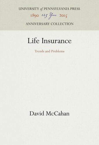 Life Insurance: Trends and Problems