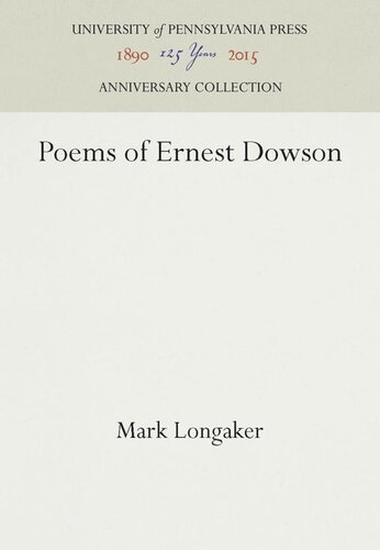 Poems of Ernest Dowson