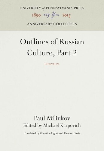 Outlines of Russian Culture, Part 2: Literature