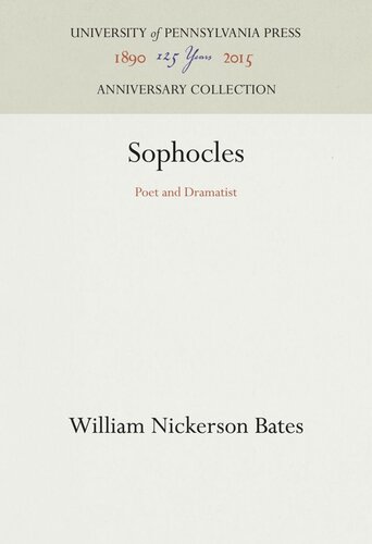 Sophocles: Poet and Dramatist